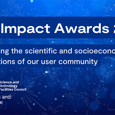 A dark blue starry background with the text ISIS Impact Awards 2025. Celebrating the scientific and socioeconomic contributions 