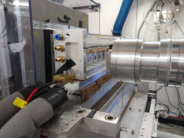 Organic photovoltaic thin film samples for SANS measurements on the Larmor diffractometer at ISIS. Credit: Rachel Kilbride